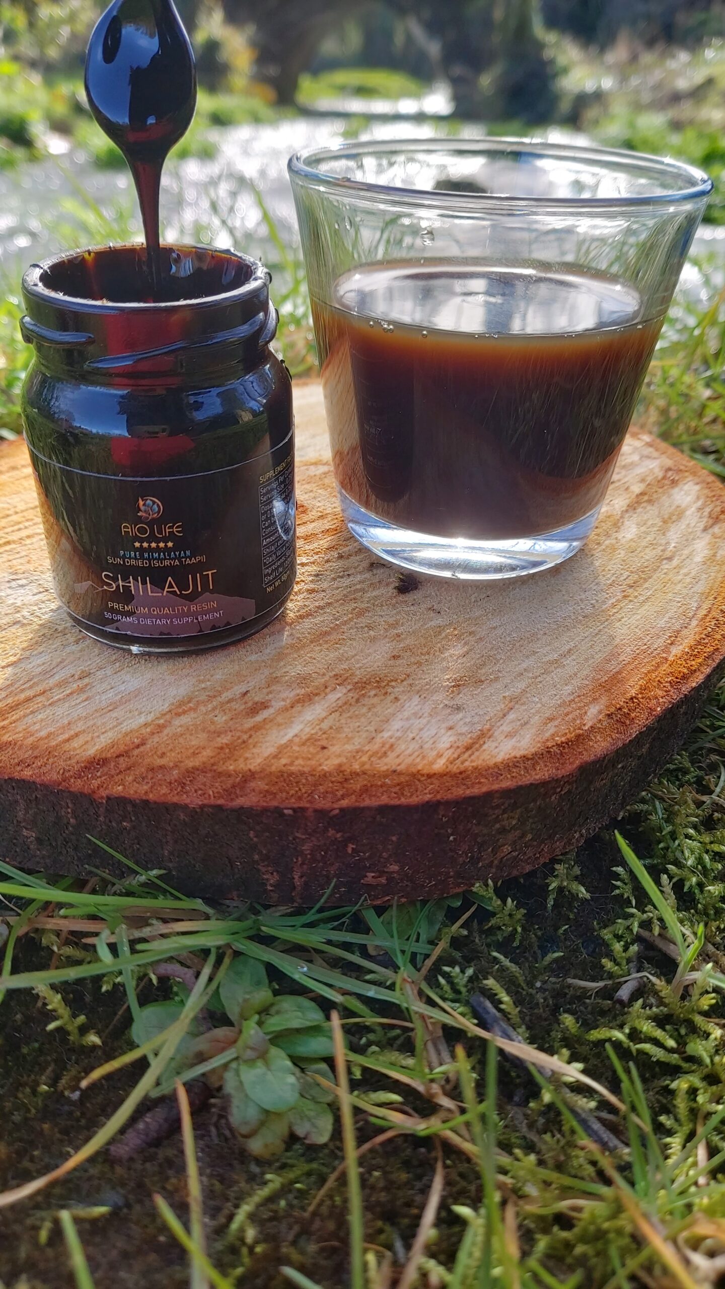 Aio Life shilajit dissolved water
